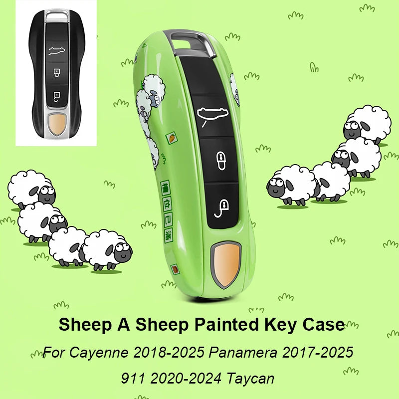 Car Remote Key Cover Racing style For Porsche Cayenne Panamera Cayman Macan Boxster 971 9YA 718 911 Racing Keyless Hard Case