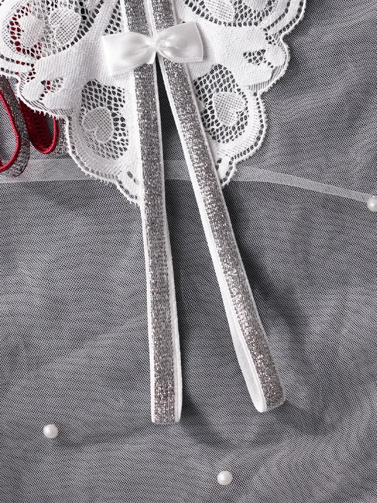 3pcs/pack Fashion Style Low Waist Sexy Lace Lady thongs Bow Decor Elegant Sexy Lingerie Bikini Female g-string Solid Underwear