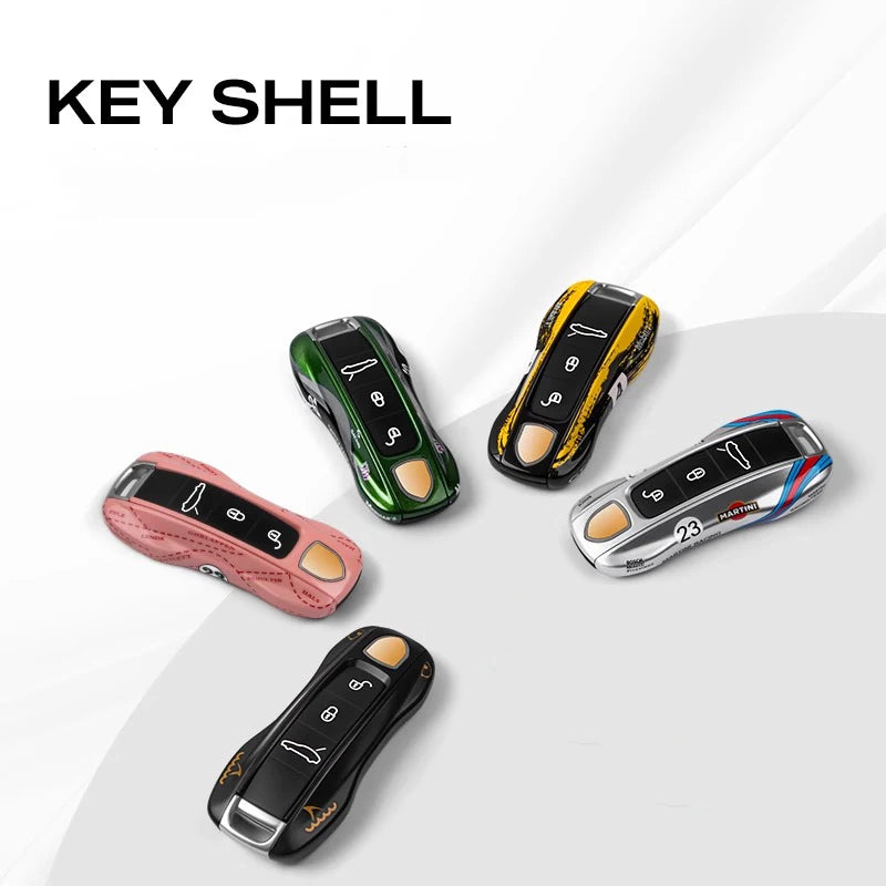 Car Remote Key Cover Racing style For Porsche Cayenne Panamera Cayman Macan Boxster 971 9YA 718 911 Racing Keyless Hard Case