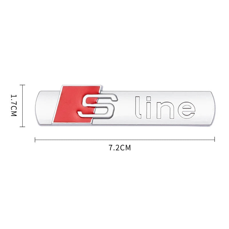 3D Metal Sline Logo S Line Emblem Car Fender Side Badge For Audi A1 A2 A3 A4 A5 A6 A7 A8 TT S3 S4 S5 S6 S7 Q2 Q3 Q5 Q7 Sticker