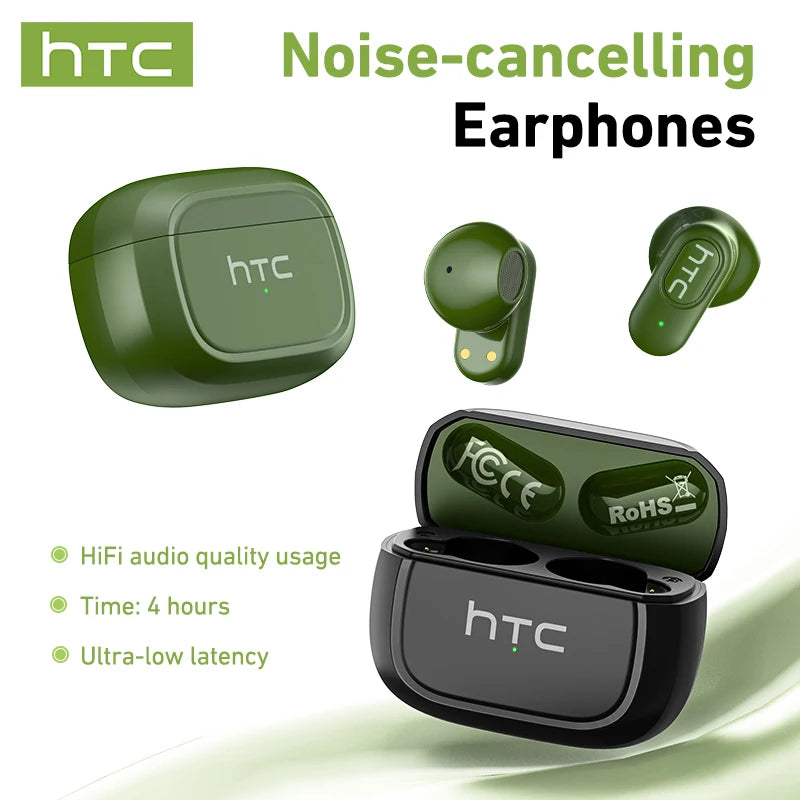 Ai Translation Bluetooth Headphones HTC Wireless Earphones Comfortable Earbuds Clear Sound Quality Earpiece Noise Cancelling Mic