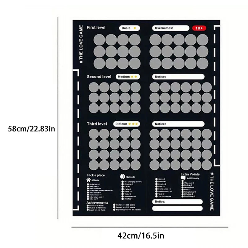 100 Sex Position Game for Couples - Love Scratch Date Night Board Poster - Adult Game for Couples - Sex Toys