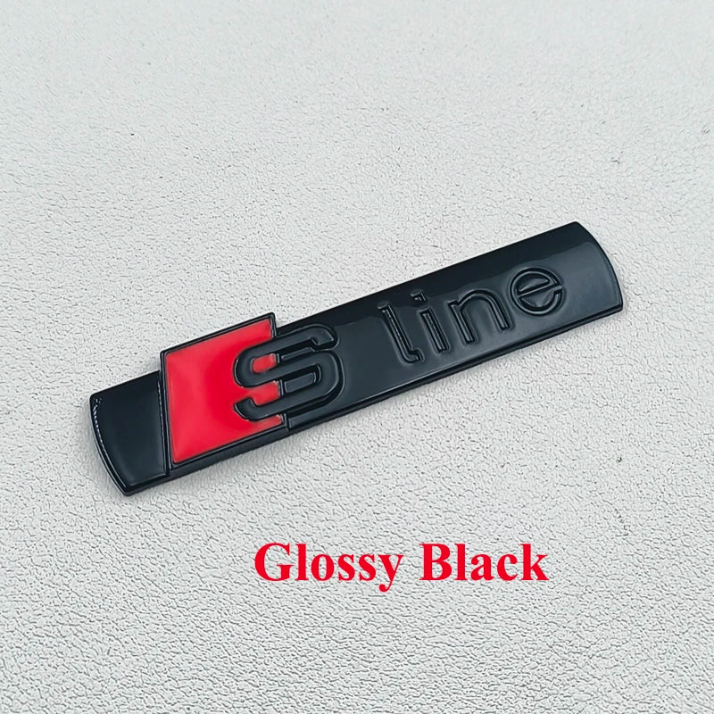 3D Metal Sline Logo S Line Emblem Car Fender Side Badge For Audi A1 A2 A3 A4 A5 A6 A7 A8 TT S3 S4 S5 S6 S7 Q2 Q3 Q5 Q7 Sticker