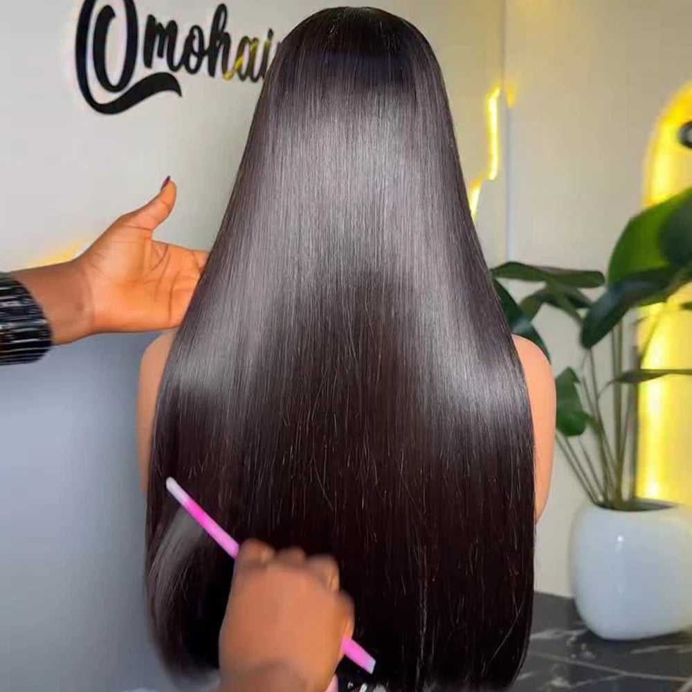 400 Density Bone Straight Human Hair Wig 13x6 HD Transparent Lace Frontal Wig Preplucked Glueless 360 Full Lace Wig Wear And Go