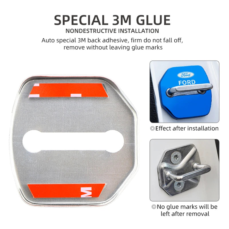 Car Styling Stickers Accessories Door Lock Waterproof Rust Cover Case For Ford Focus Fiesta Ranger Mondeo Kuga Escape Ecosport