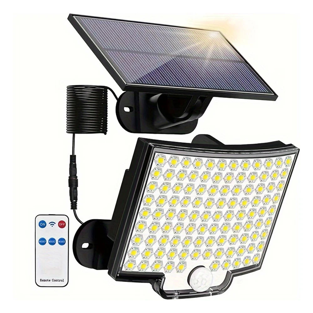 106 LED Solar Motion Light Outdoor Separate Panel Solar Flood Lights 3Light Modes for Garden Garage Street Lamp Outdoor Lighting