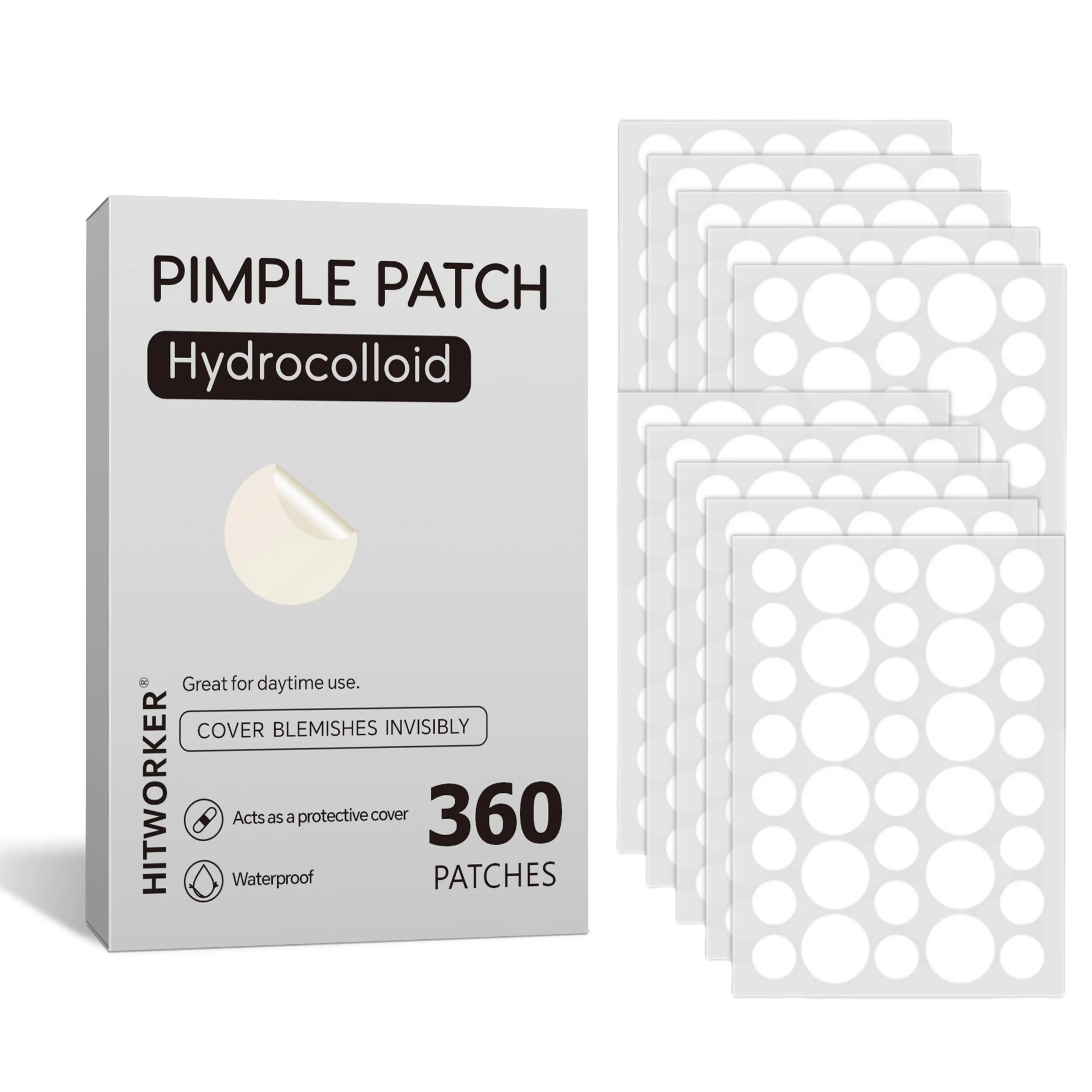 360pcs Face Acne Patch Invisible Skin Care Pimple Acne Patches Anti-inflammatory Healing Absorbing Spot Sticker Covering Acne