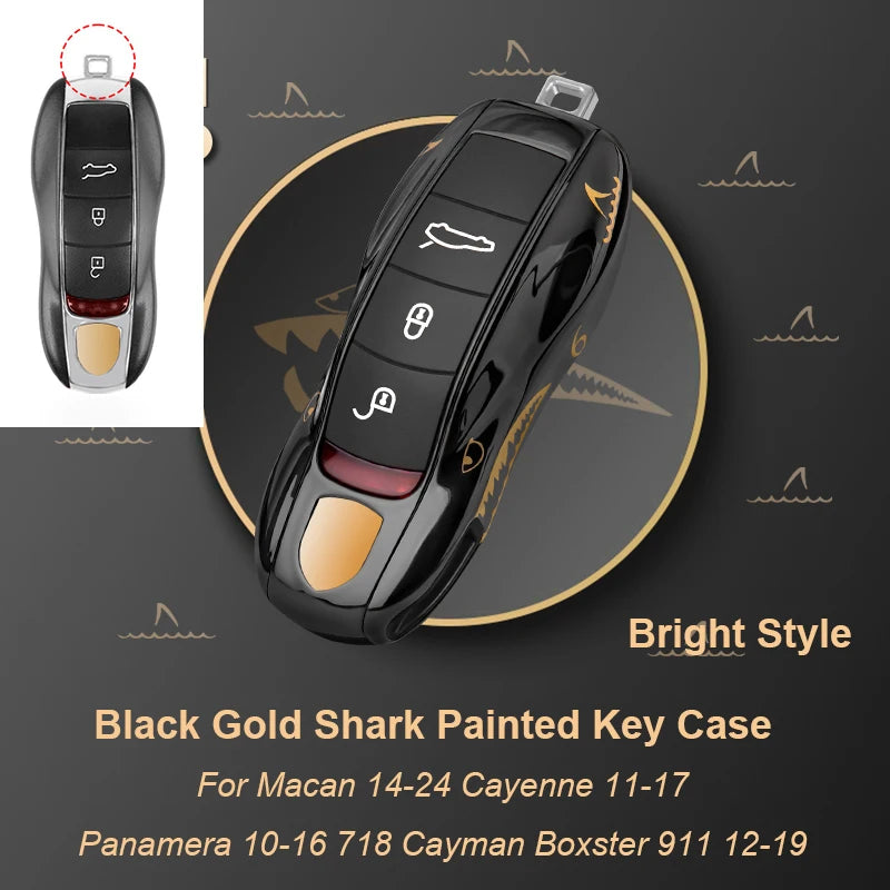 Car Remote Key Cover Racing style For Porsche Cayenne Panamera Cayman Macan Boxster 971 9YA 718 911 Racing Keyless Hard Case