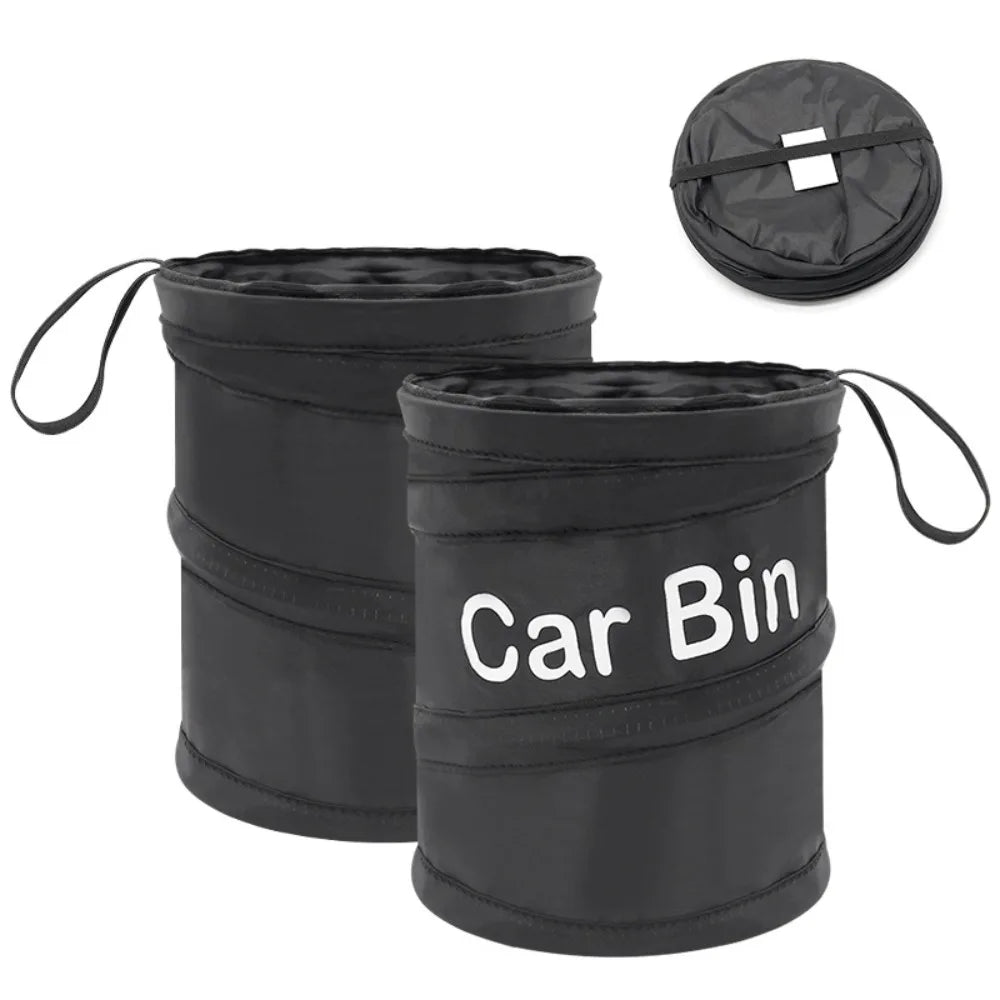 Black Car Trash Can Pack Bag Waterproof Car Trash Bag for Little Leak Proof Car Cooler Bag Car Garbage Bag with Side Pocket