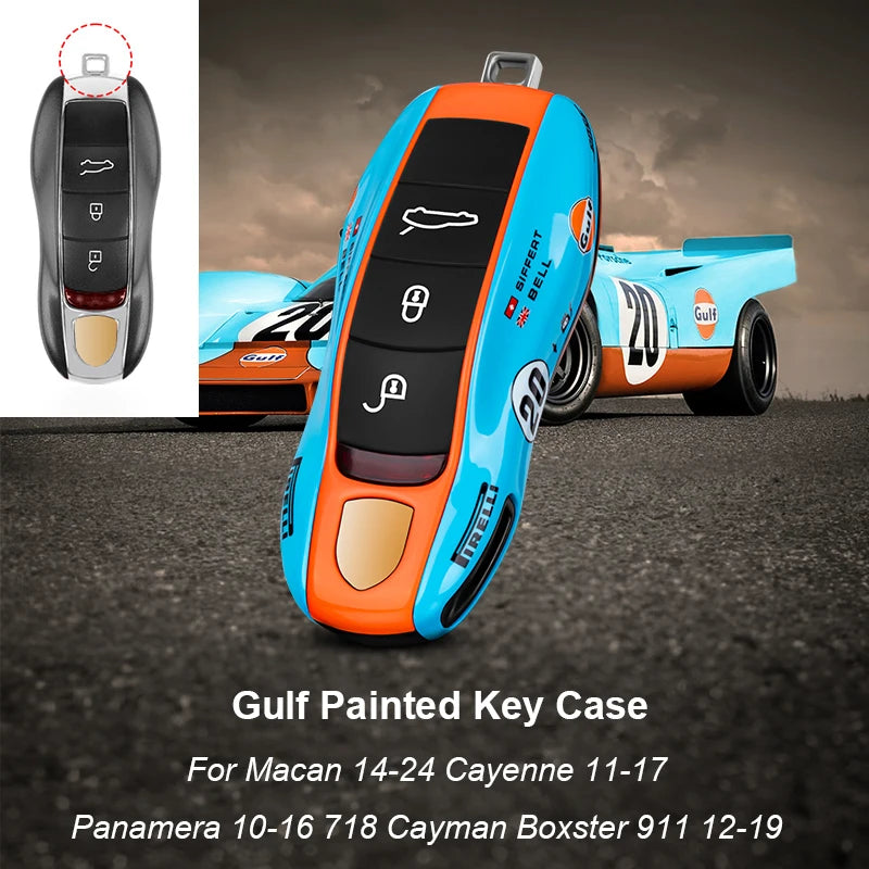 Car Remote Key Cover Racing style For Porsche Cayenne Panamera Cayman Macan Boxster 971 9YA 718 911 Racing Keyless Hard Case