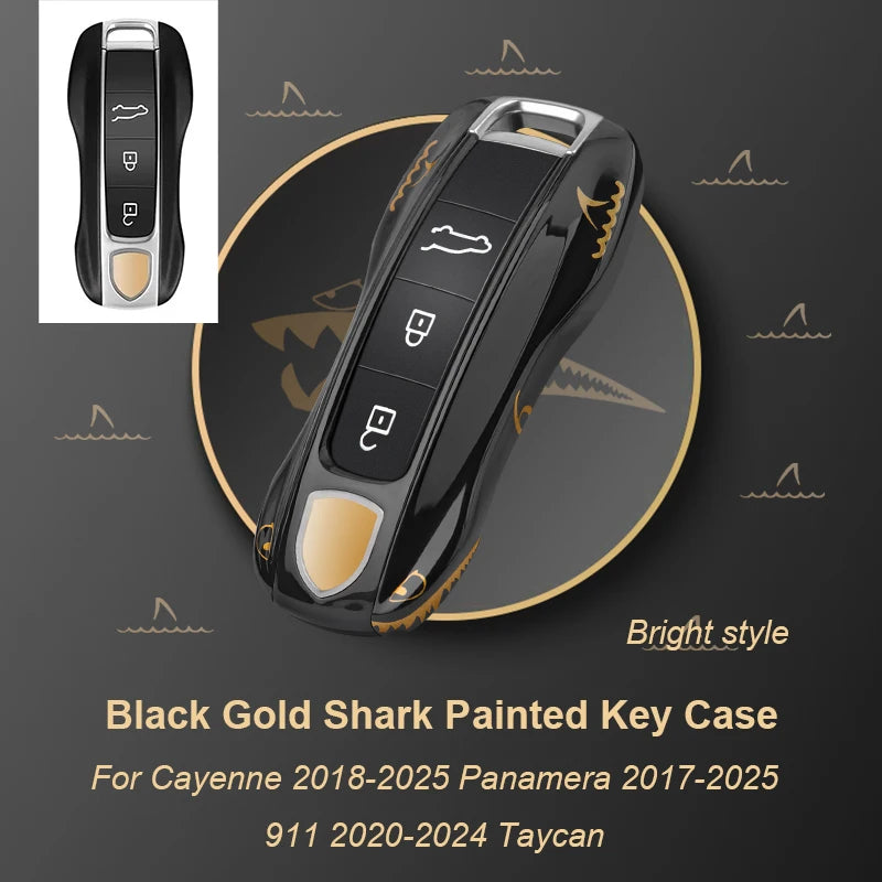 Car Remote Key Cover Racing style For Porsche Cayenne Panamera Cayman Macan Boxster 971 9YA 718 911 Racing Keyless Hard Case