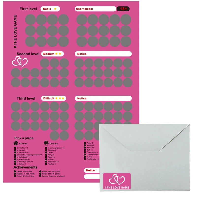 100 Sex Position Game for Couples - Love Scratch Date Night Board Poster - Adult Game for Couples - Sex Toys