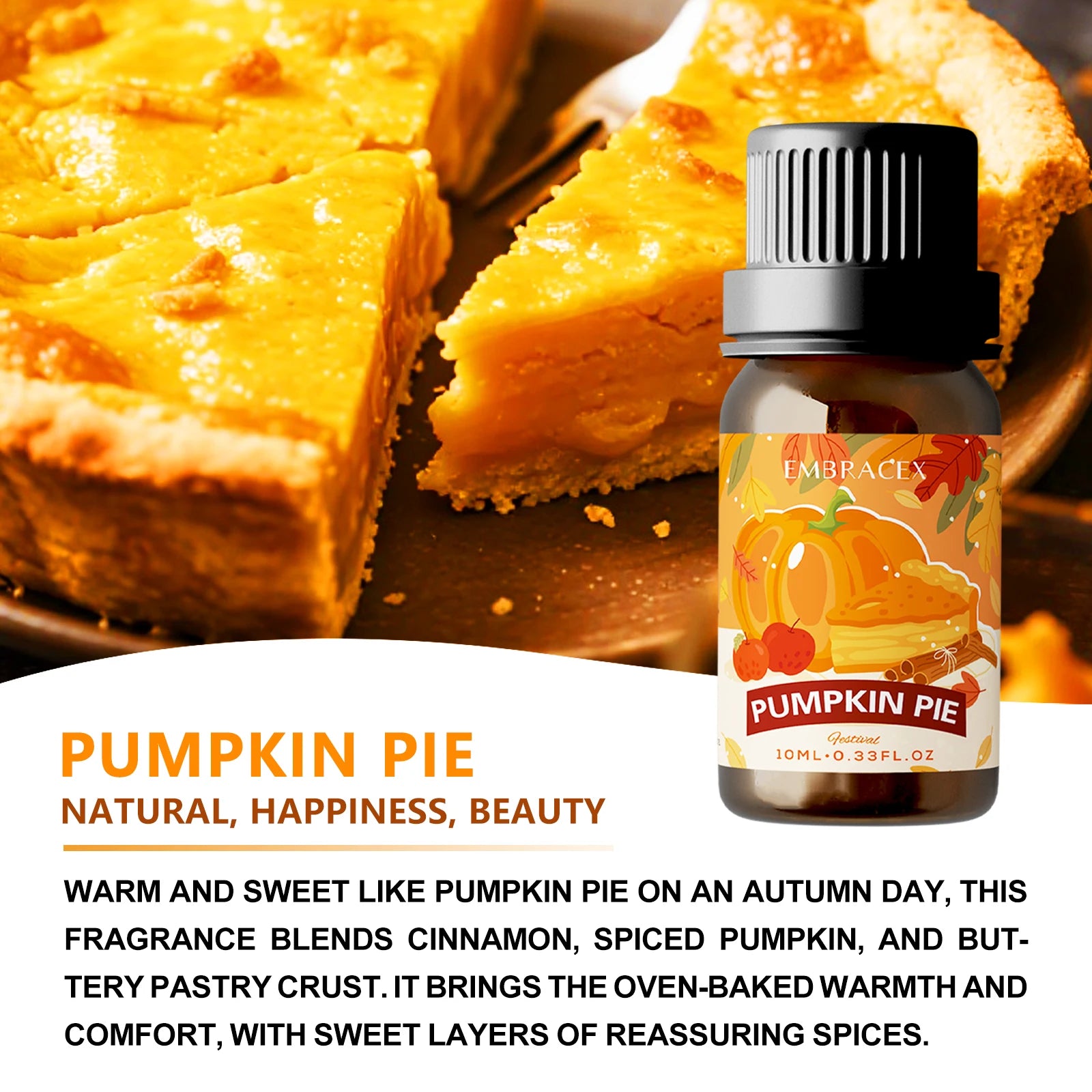 10ml Pumpkin pie Essential Oil Gifts perfume candle decorations skincare oils Soap Diffusion Massage oils Aromatherapy Oil