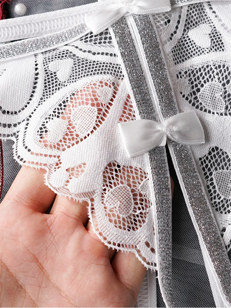 3pcs/pack Fashion Style Low Waist Sexy Lace Lady thongs Bow Decor Elegant Sexy Lingerie Bikini Female g-string Solid Underwear