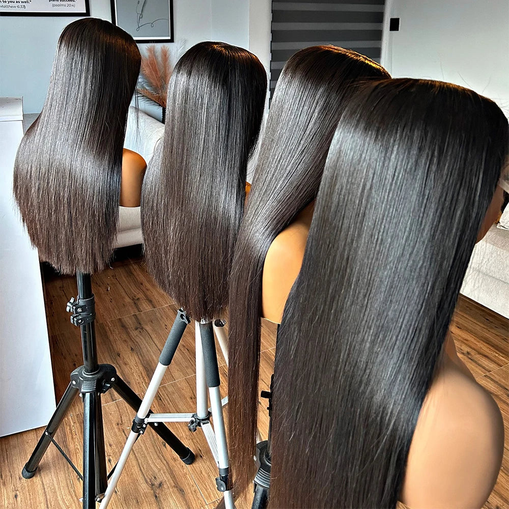 400 Density Bone Straight Human Hair Wig 13x6 HD Transparent Lace Frontal Wig Preplucked Glueless 360 Full Lace Wig Wear And Go