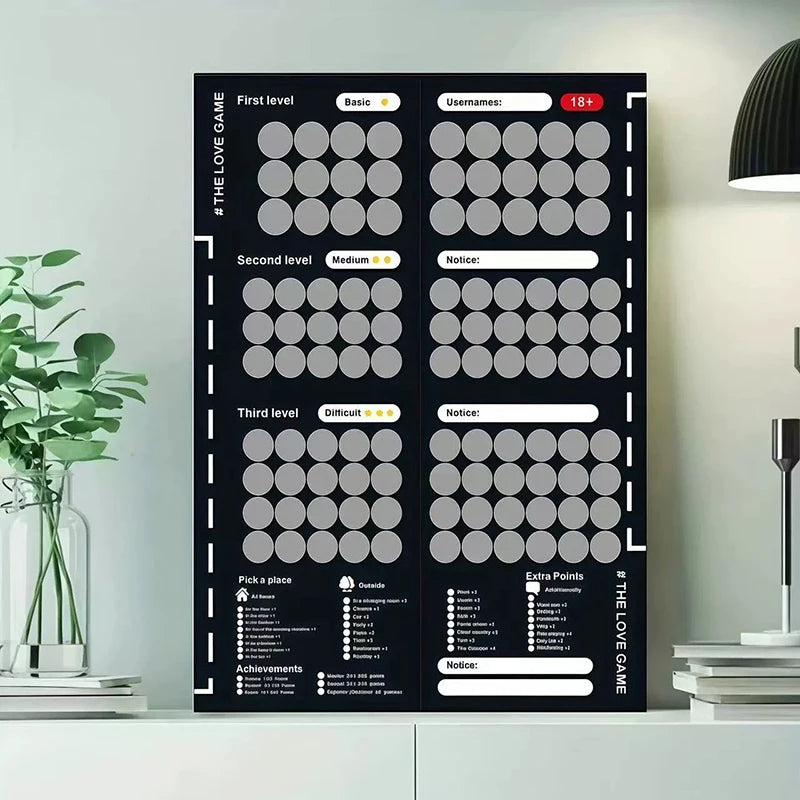 100 Sex Position Game for Couples - Love Scratch Date Night Board Poster - Adult Game for Couples - Sex Toys