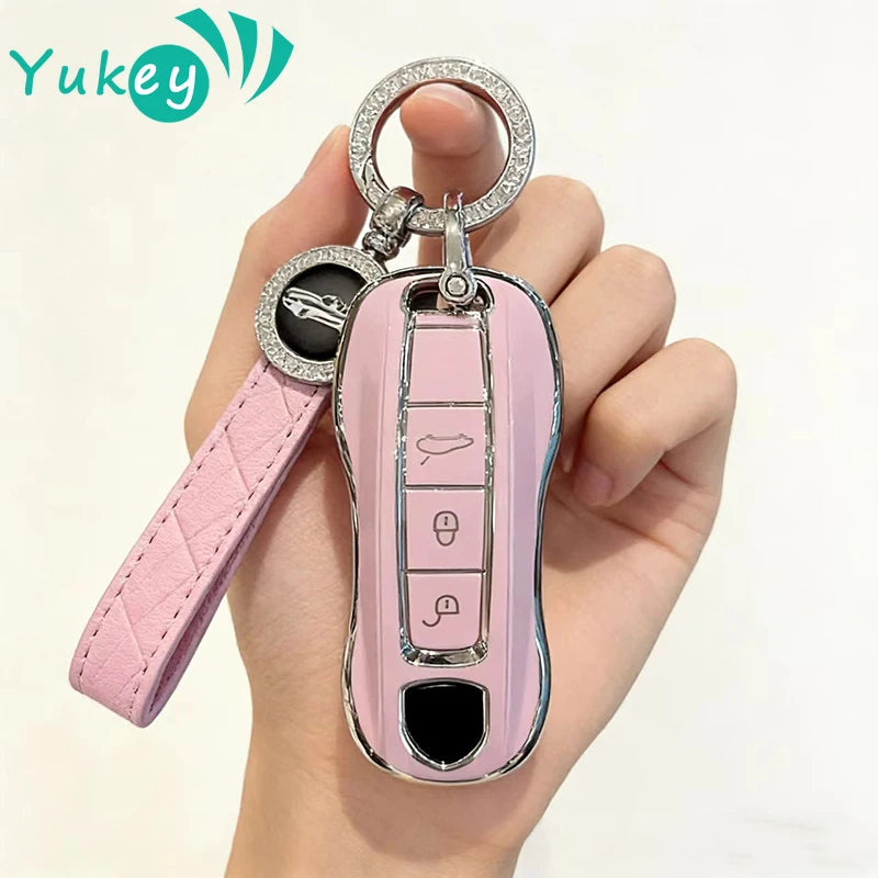 3 Buttons TPU Protecticve Cover Holder Fob for Porsche Panamera Cayenne 971 911 9YA Macan Boxste Car Remote Smart Key Case