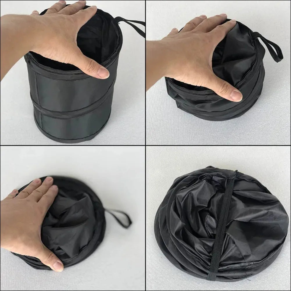 Black Car Trash Can Pack Bag Waterproof Car Trash Bag for Little Leak Proof Car Cooler Bag Car Garbage Bag with Side Pocket