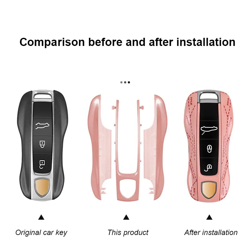 Car Remote Key Cover Racing style For Porsche Cayenne Panamera Cayman Macan Boxster 971 9YA 718 911 Racing Keyless Hard Case