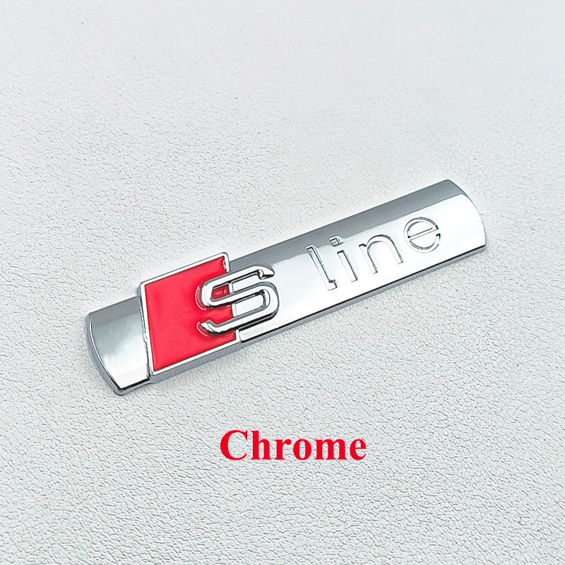 3D Metal Sline Logo S Line Emblem Car Fender Side Badge For Audi A1 A2 A3 A4 A5 A6 A7 A8 TT S3 S4 S5 S6 S7 Q2 Q3 Q5 Q7 Sticker